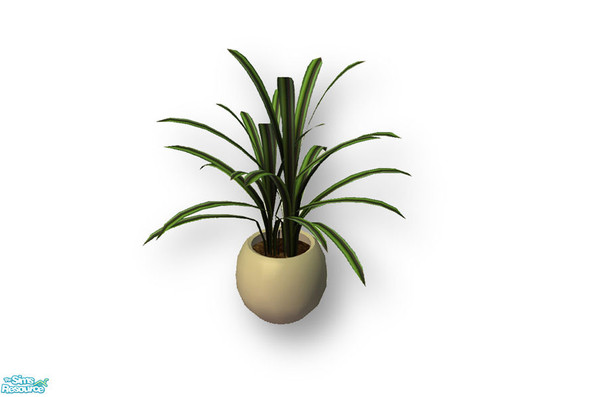 Sims 2 — Livingroom Objects Spider Plant Mesh by Padre — 3 plants, sofa and armchair and some books. New meshes and