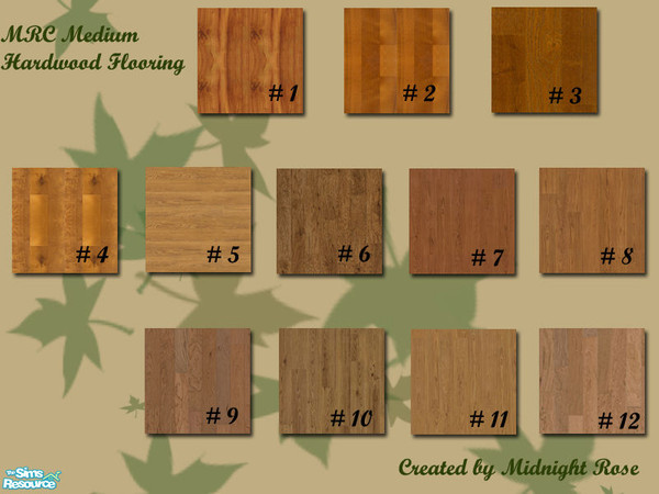 Sims 2 — MRC Medium Hardwood Floor Tiles by MidnightRose — Hardwood floor tiles in medium tones. Created by Midnight