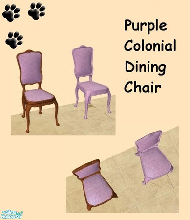 Sims 2 — Colonial Dining Chair Purple - 12 by MinnieMinPin — 