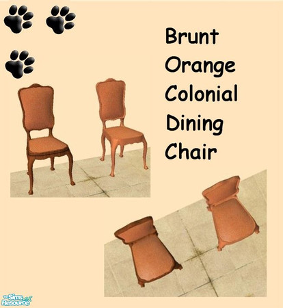 Sims 2 — Colonial Dining Chair Brunt Orange - 16 by MinnieMinPin — 