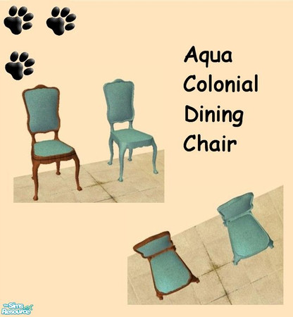 Sims 2 — Colonial Dining Chair Aqua - 15 by MinnieMinPin — 