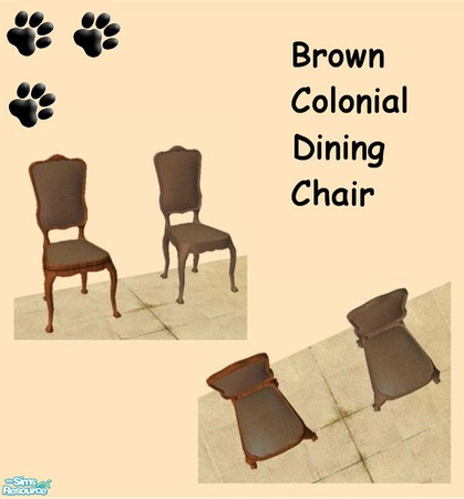 Sims 2 — Colonial Dining Chair Brown - 10 by MinnieMinPin — 