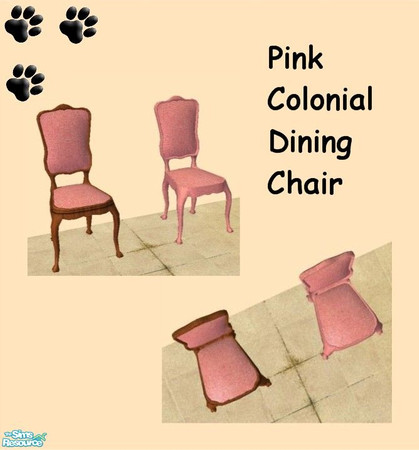 Sims 2 — Colonial Dining Chair Pink - 11 by MinnieMinPin — 