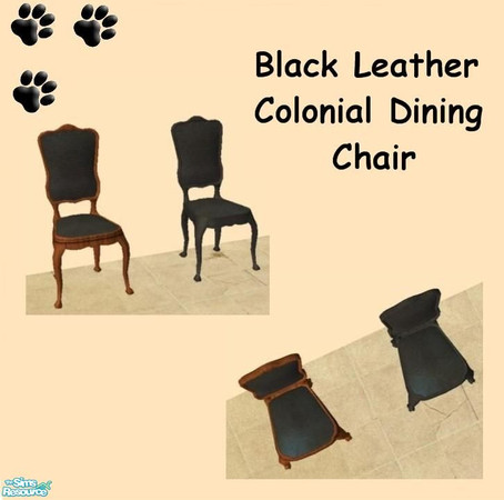 Sims 2 — Colonial Dining Chair  Black Leather - 9 by MinnieMinPin — 
