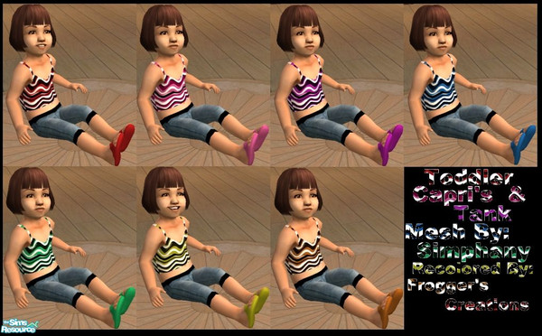 Sims 2 — Toddler Capris and tank outfit by frogger1617 — mesh by simphany