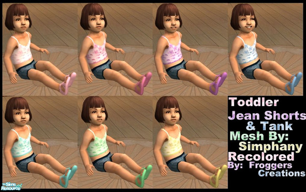 Sims 2 — Toddler shorts and tank outfit by frogger1617 — mesh by simphany