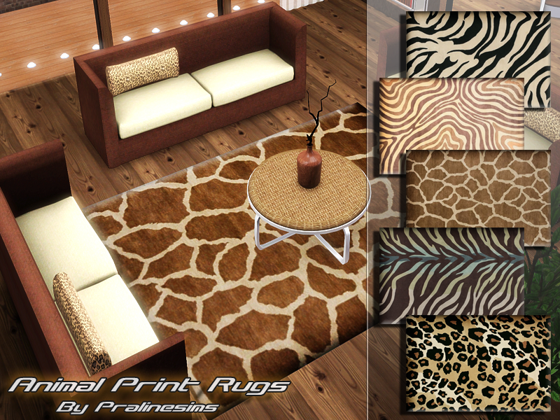 The Sims Resource - Animal Print Rugs