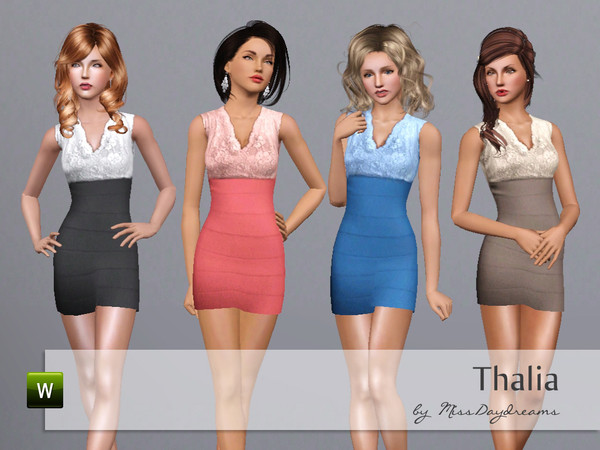 Sims 3 — Thalia by MissDaydreams — Thalia is a lovely and elegant mini dress. Let your Sims feel beautiful! ;) Hope you