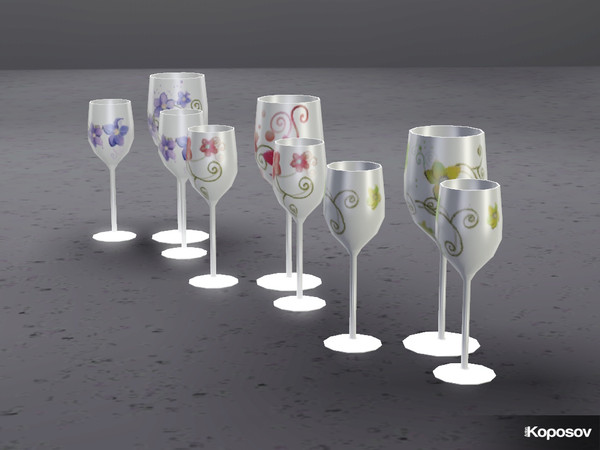 Sims 3 — Koposov Set No.3 Dining Wine glasses by koposov — 
