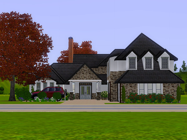 Sims 3 — Shingle by gtcicinfinite2 — This shingle home includes 3 bedrooms, 4.5 Bathrooms, gym, study, laundry room,