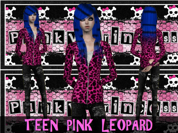 Sims 2 — Pink Leopard Outfit - Teen by staceylynmay2 — Scene, pink leopard putfit for your teen sim. Hope you all love