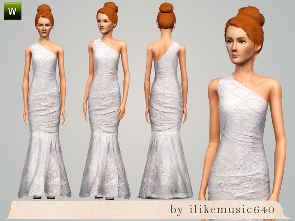 Sims 3 — Moving Forward 3 AF by ILikeMusic640 — lace mermaid style gown