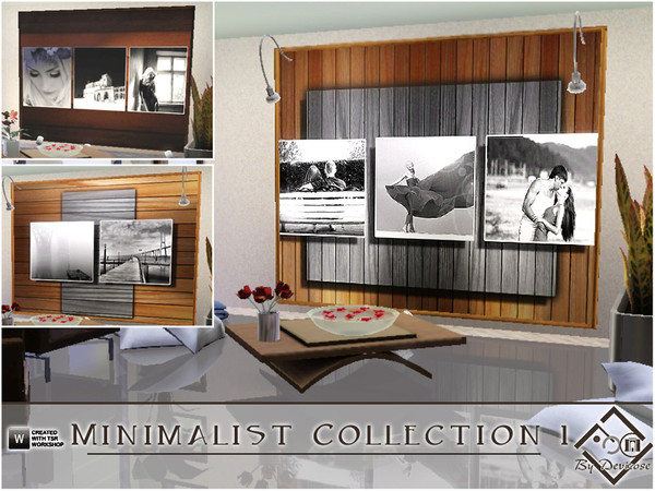 Sims 3 — Minimalist Collection 1 by Devirose — A set of three large paintings,poster wall-art, minimalist and modern,