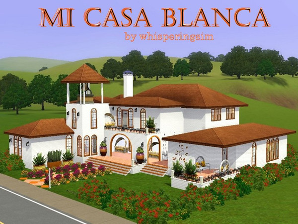 Sims 3 — Mi Casa Blanca by whisperingsim — Here is the amended version. Mi Casa Blanca is a very pretty, 2 level, Spanish