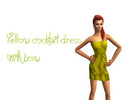 Sims 2 — Yellow cocktail dress with bow by stefatje — 