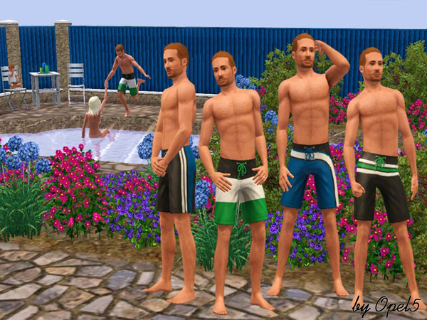 Sims 3 — Summertime for Male by opel5 — It is Summer, so a Summertime set for can not be missed. Here they are, 4 great