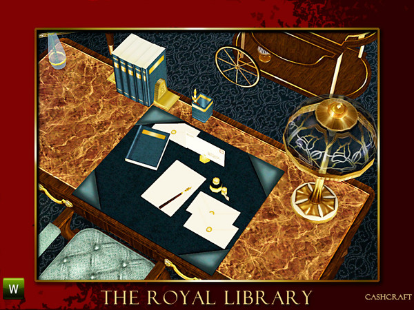 Sims 3 — Royal Library Desk Accessories by Cashcraft — Before texting, email, and cellphones, there were ink, pen, and