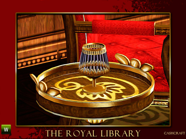 Sims 3 — Royal Library Beverage Glass by Cashcraft — A lead crystal beverage glass with gold trim. Created for TSR. Glass