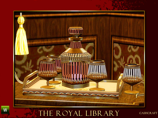 Sims 3 — Royal Library Decanter by Cashcraft — An elegant crystal decanter for your favorite beverage. Created for TSR.