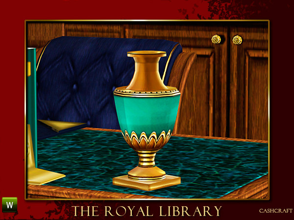 Sims 3 — Royal Library Urn by Cashcraft — A decorative urn or vase to use with the Royal Library collection. Created for