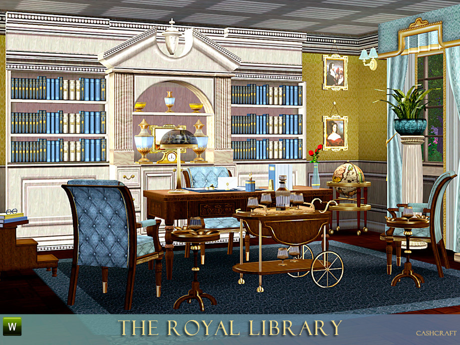 Royal Bookcase with Hidden Desk