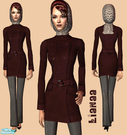 Sims 2 — Set 291 Amy by Lianaa - dark brown by Lianaa — Set 291 Amy by Lianaa - dark brown