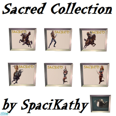 Sims 2 — Sacred Painting Collection by SpaciKathy — A set with all fighters from the game Sacred. No ep needed works with