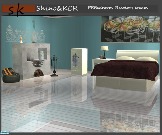 Sims 2 — PBBedroom - Recolor cream  by ShinoKCR — Matching the PB Serie cream wood recolor Enjoy! 