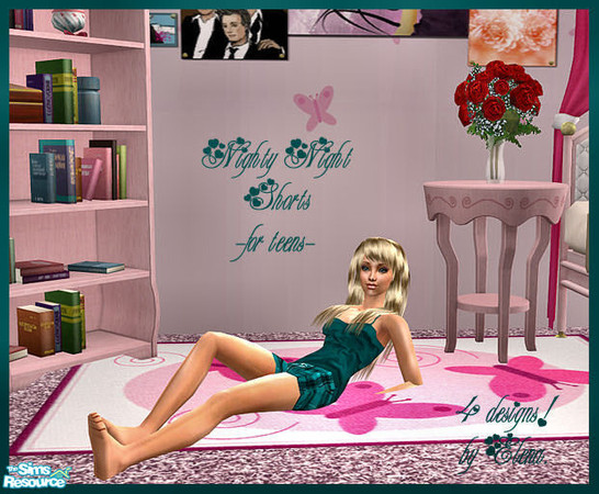 Sims 2 — Nighty Night Shorts for Teens by TSR Archive — A set of four PJs for female teens. Enjoy!