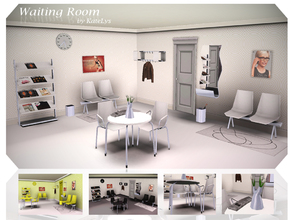 Sims 3 — Waiting Room by katelys — 13 new objects, inspired by scandinavian design. 3 color schemes included (white,