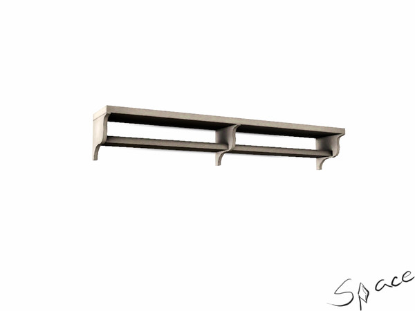 Sims 3 — Alexa kitchen - Wall shelf by spacesims — Nice wooden, white wall shelf is the perfect solution to overcrowded