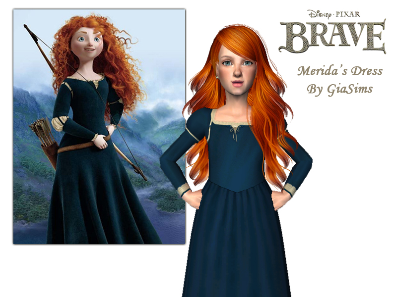 Sims 2 - Merida Inspired Dress from Brave by giasims - Special request for ...