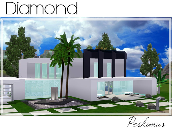 Sims 3 — Diamond by peskimus — Diamond features modern architecture, surrounded by lush royal palms and a cystal clear