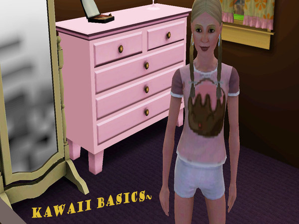 Sims 3 — Kawaii Basics Tees by misstofu2 — Kawaii Basics designs are cute and fun for teens and young adults alike.