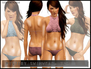 Sims 3 — Mystery Swimwear_top by Serpentrogue — 5 variations young adult/adult one recolorable area on swimwear,everday
