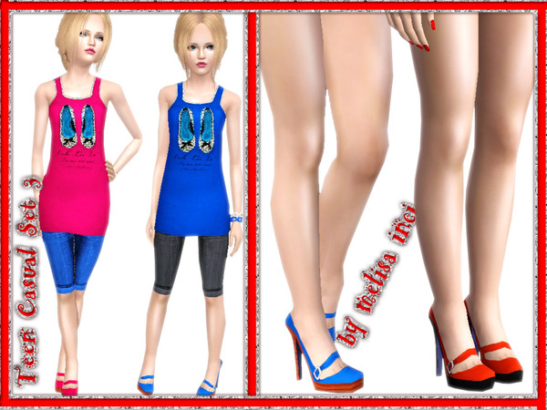 Sims 3 — Teen Casual Set 3 by melisa_inci — Teen Casual Set 3 *Teen Outfit *Teen Pumps