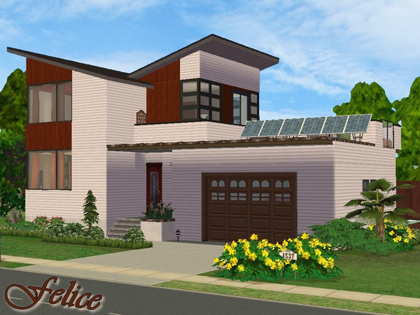 Sims 2 — Felice by allison731 — House with contemporary architecture which is made with traditional materials (wood and