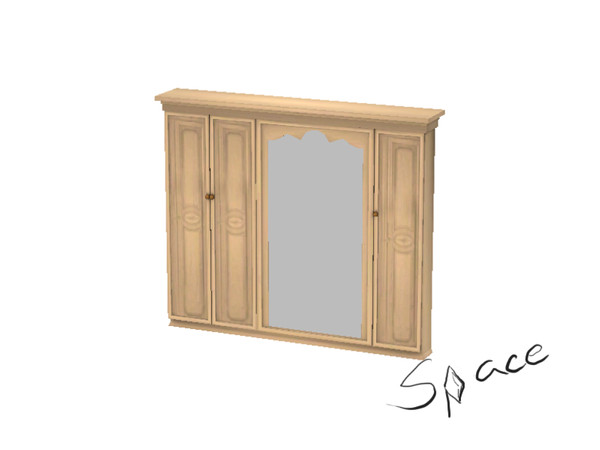 Sims 3 — Rossella bedroom - Cupboard with mirror by spacesims — This is a wide, nice and vast cupboard containing a shiny