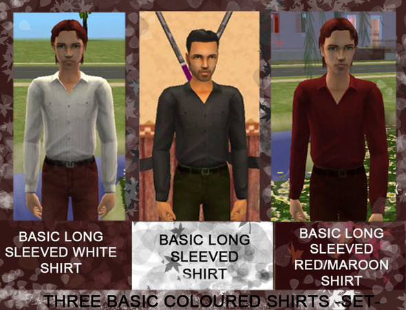 Sims 2 — Basic Shirt set by ali-p — These are a set of long sleeved basic shirt designs in different colours for those