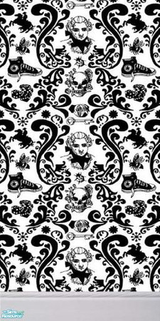 Sims 2 — Black and White wall by porcha27 — Nice black and white wall for your sims, with white skirting board