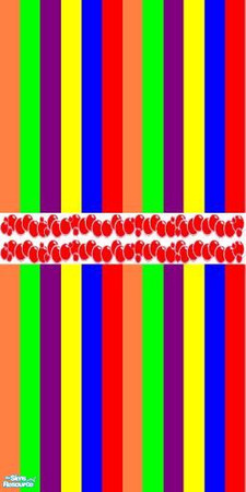 Sims 2 — Rainbow (Kiddies) Set - Rainbow Wall 1 by porcha27 — rainbow wall 1 - part of the Rainbow (kiddie) set