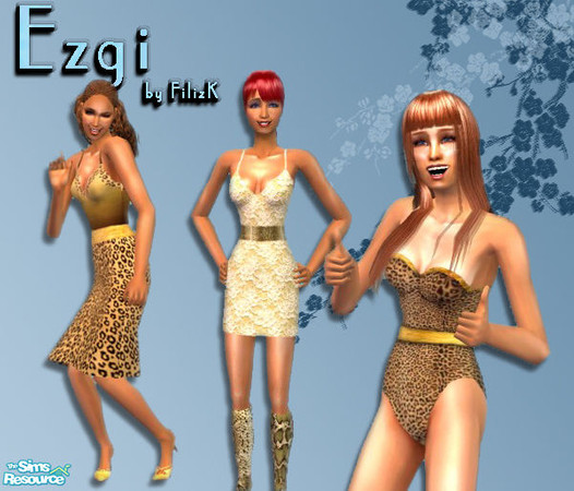 Sims 2 — Ezgi Set by filizk — 2 everyday outfits and 1 swimwear for female adults dedicated to my new born niece Ezgi. 