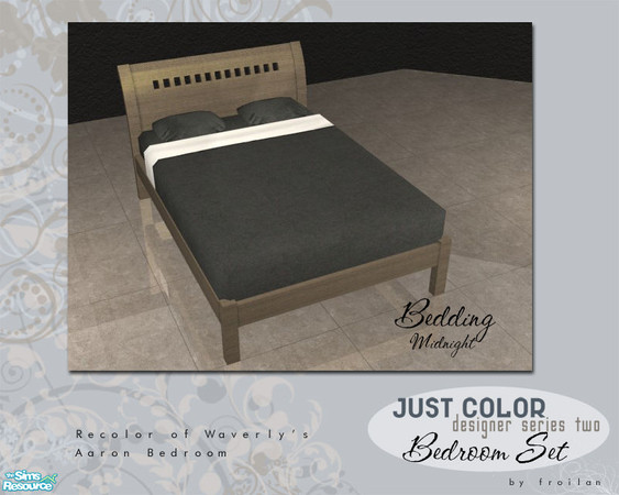 Sims 2 — Just Color Series Two Bedroom - Bedding-Midnight by froilan — Just color and nothing more. Series Two brings
