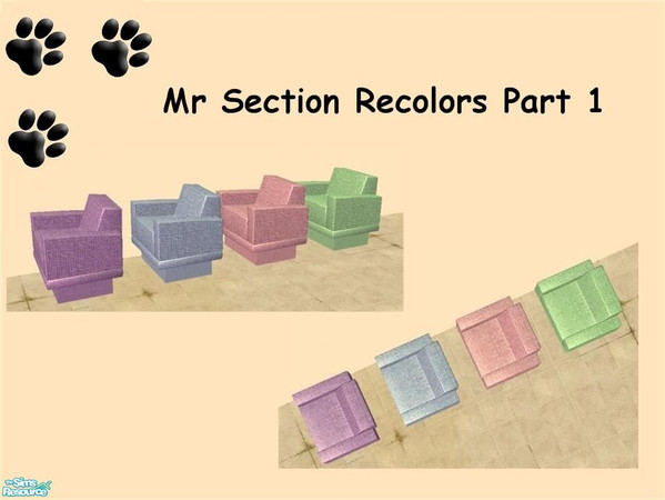 Sims 2 — Build a Couch Recolors Part 1 by MinnieMinPin — 4 cushion colors and 4 base colors ~ Textures from TC32 provided