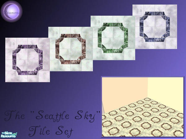 Sims 2 — D2D Seatlle Sky Floor Set by D2Diamond — Four floor tiles ready for that home, or business! 
