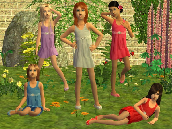 Sims 2 — CF Dress Set by zaligelover2 — 5 spring dresses for CF.