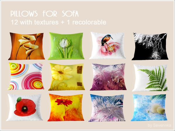 Sims 3 — Pillow for sofa by Severinka_ — Created by Severinka 9 variants texture