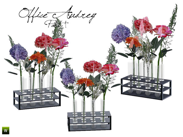 Sims 3 — Audrey Office Flower 1 by BuffSumm — Decorative plant matching the Audrey Office Set in addition for the *Audrey