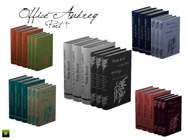 Sims 3 — Audrey Office Book by BuffSumm — Decorative addon matching the Audrey Office Set in addition for the *Audrey