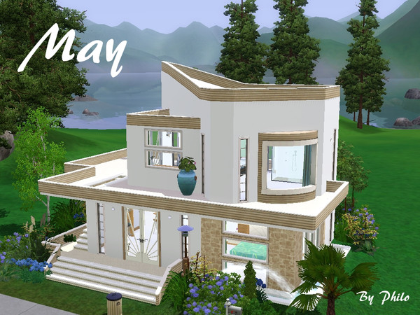 Sims 3 — May by philo — Built on a 20x15 lot, this house has 2 bedrooms and 2 bathrooms. It can be place wherever pleases